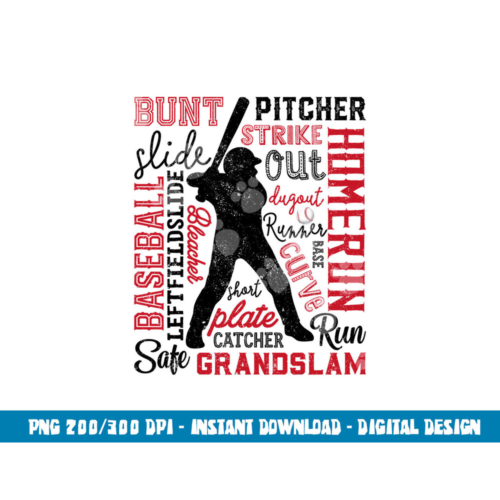 Baseball Typography Word Art Boys Men Vintage Player Batter png, sublimation copy.jpg