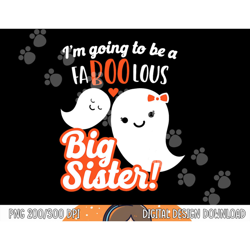 Big Sister Pregnancy Announcement Cute Ghost Girls Halloween png, sublimation copy.jpg