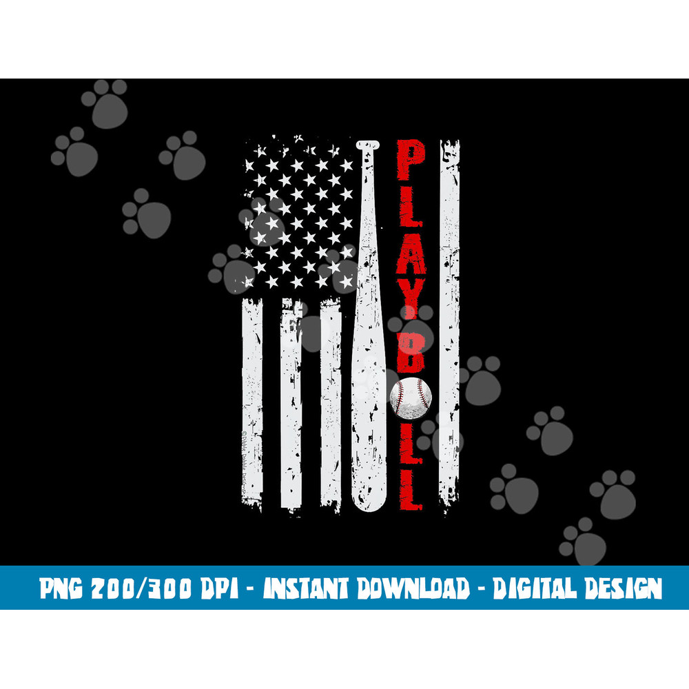 Baseball USA Flag Ball and Bat PLAY BALL Softball Baseball png, sublimation copy.jpg