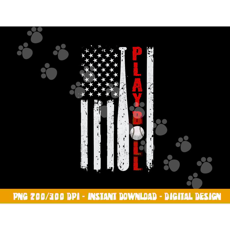 Baseball USA Flag Ball and Bat PLAY BALL Softball Baseball png, sublimation copy.jpg