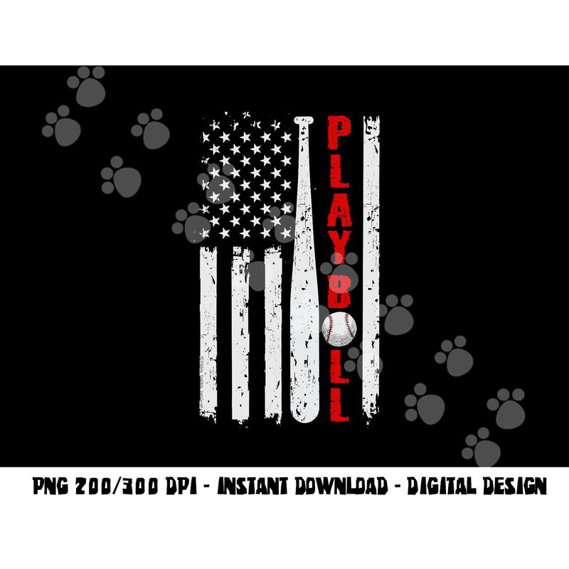 Baseball USA Flag Ball and Bat PLAY BALL Softball Baseball png, sublimation copy.jpg