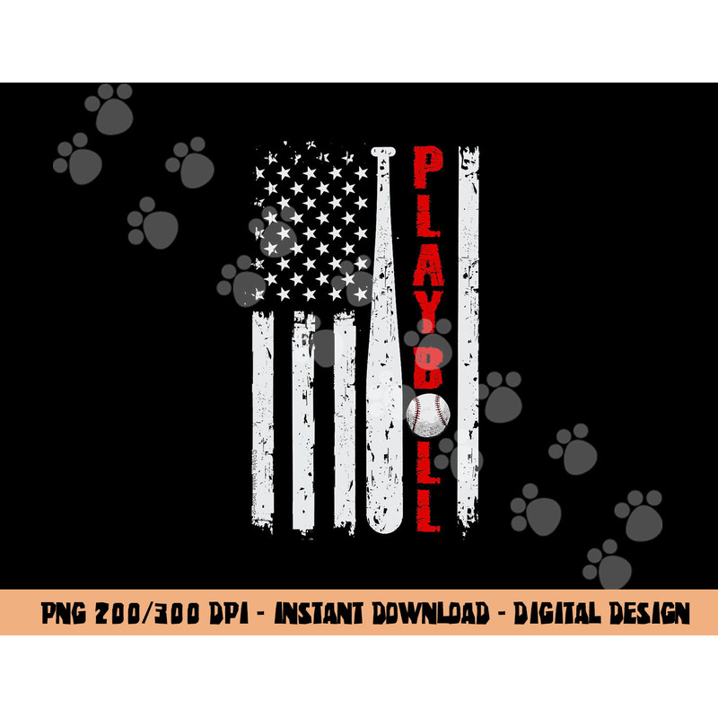 Baseball USA Flag Ball and Bat PLAY BALL Softball Baseball png, sublimation copy.jpg