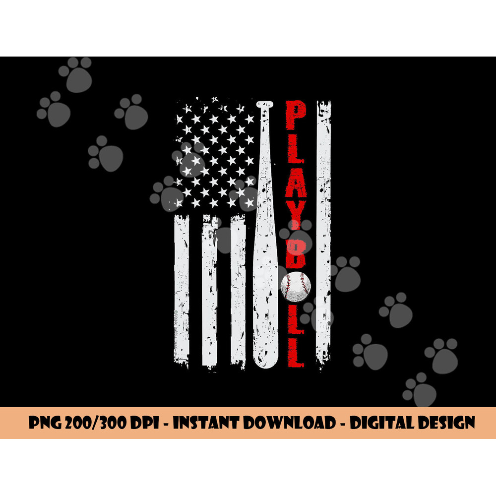 Baseball USA Flag Ball and Bat PLAY BALL Softball Baseball png, sublimation copy.jpg