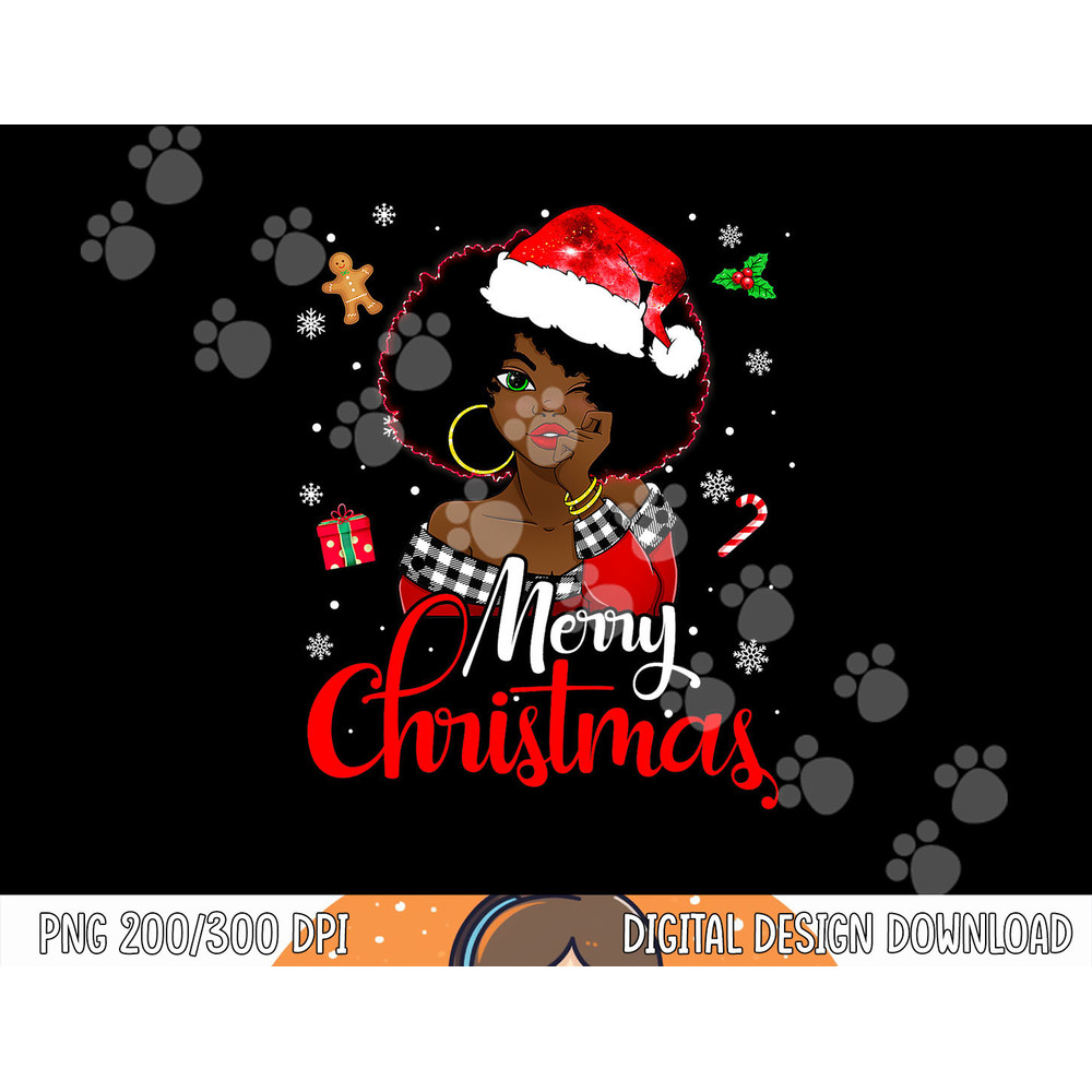 Black African Girl American Melanin Christmas Santa Hat Xmas png,sublimation copy.jpg