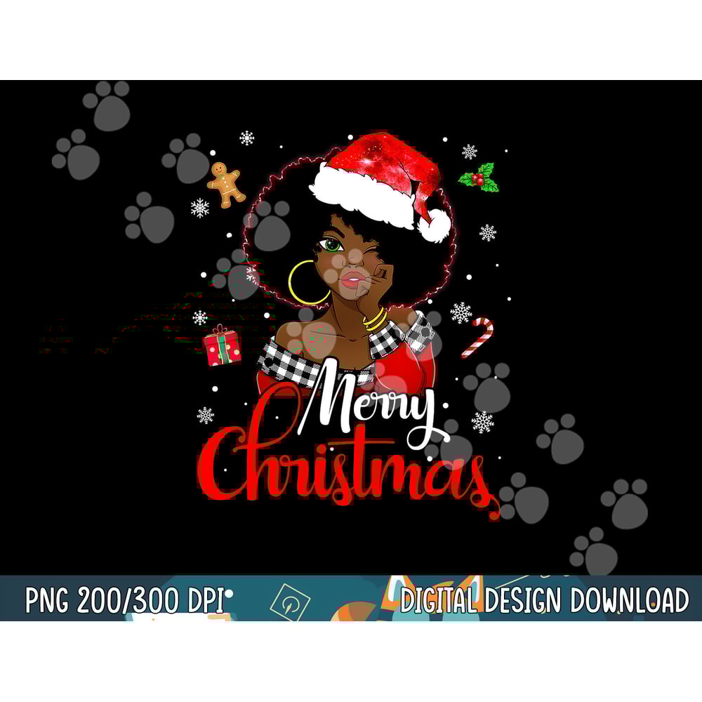 Black African Girl American Melanin Christmas Santa Hat Xmas png,sublimation copy.jpg