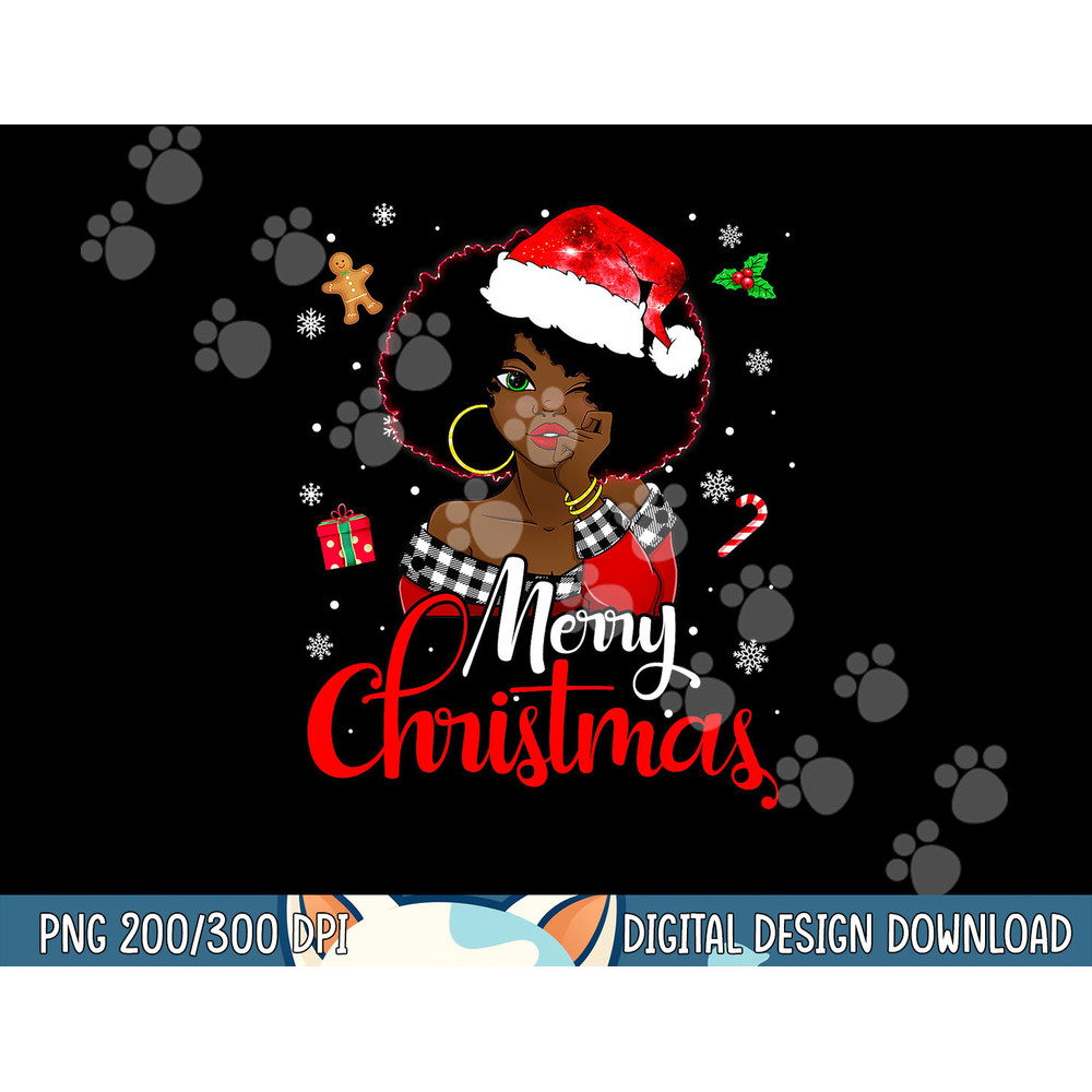 Black African Girl American Melanin Christmas Santa Hat Xmas png,sublimation copy.jpg