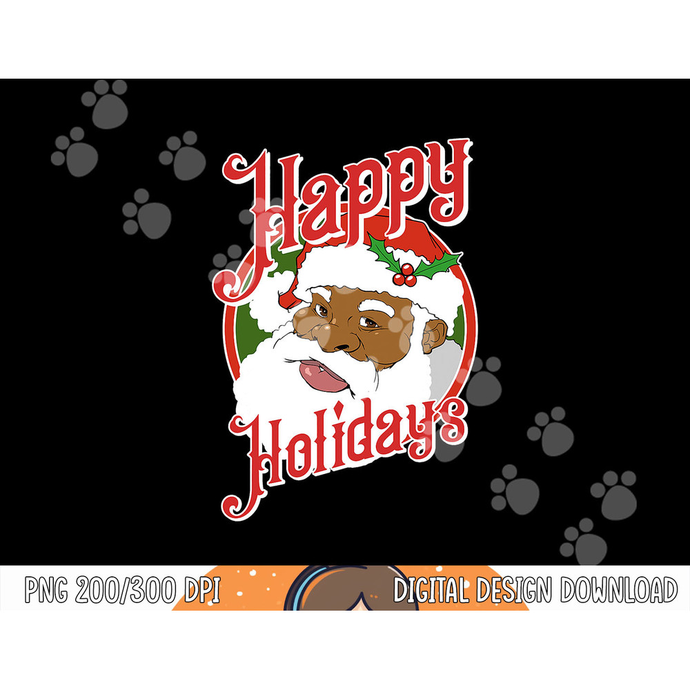 Black Happy Holidays African American Santa Claus,Short Sleeve png,sublimation copy.jpg