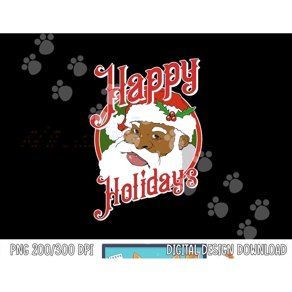 Black Happy Holidays African American Santa Claus,Short Sleeve png,sublimation copy.jpg