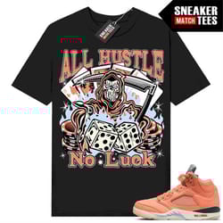 dj khaled 5s to match sneaker match tees black 'all hustle no luck'