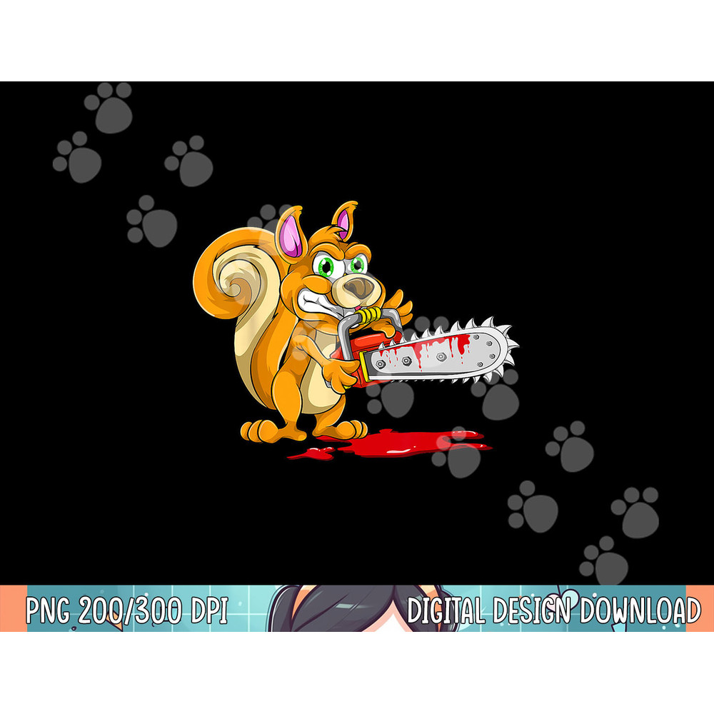 Bloody Chainsaw Spooky Halloween Gift Idea Squirrel png, sublimation copy.jpg