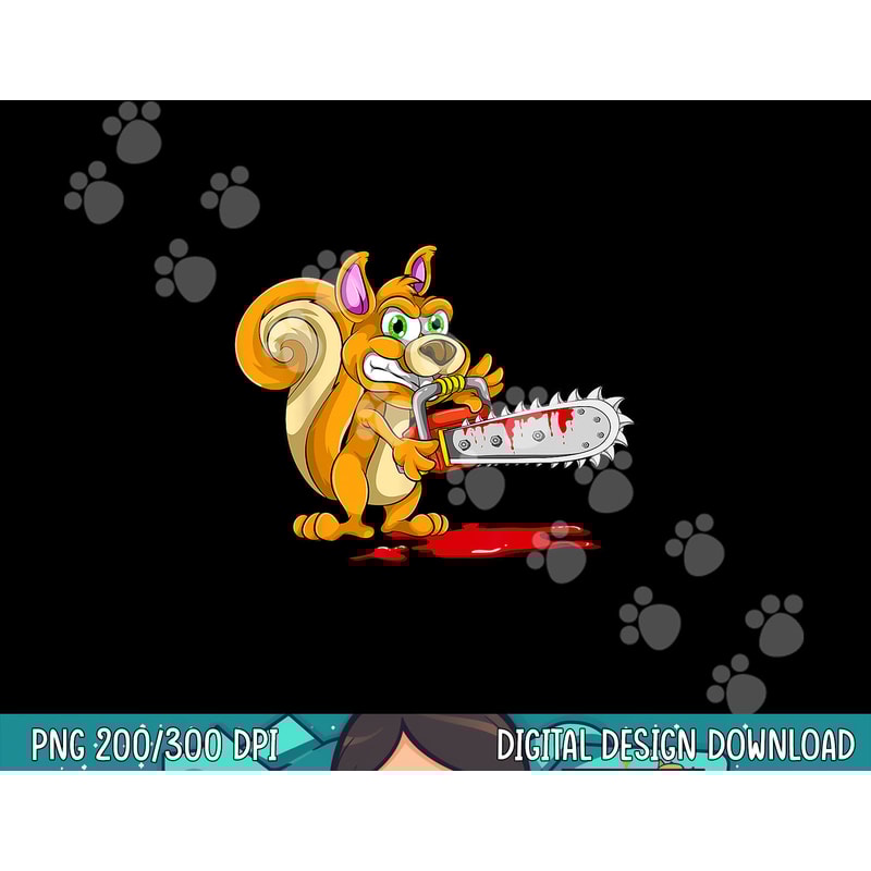 Bloody Chainsaw Spooky Halloween Gift Idea Squirrel png, sublimation copy.jpg