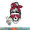 Boho Skeleton Peace Sign Messy Bun Bandana Halloween Apparel png, sublimation copy.jpg