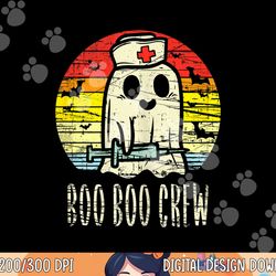 boo boo crew ghost nurse retro halloween 2021 nursing rn  png, sublimation copy