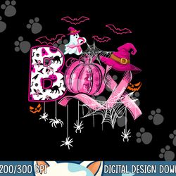 boo halloween pumpkin pink ribbon witch breast cancer png, sublimation copy