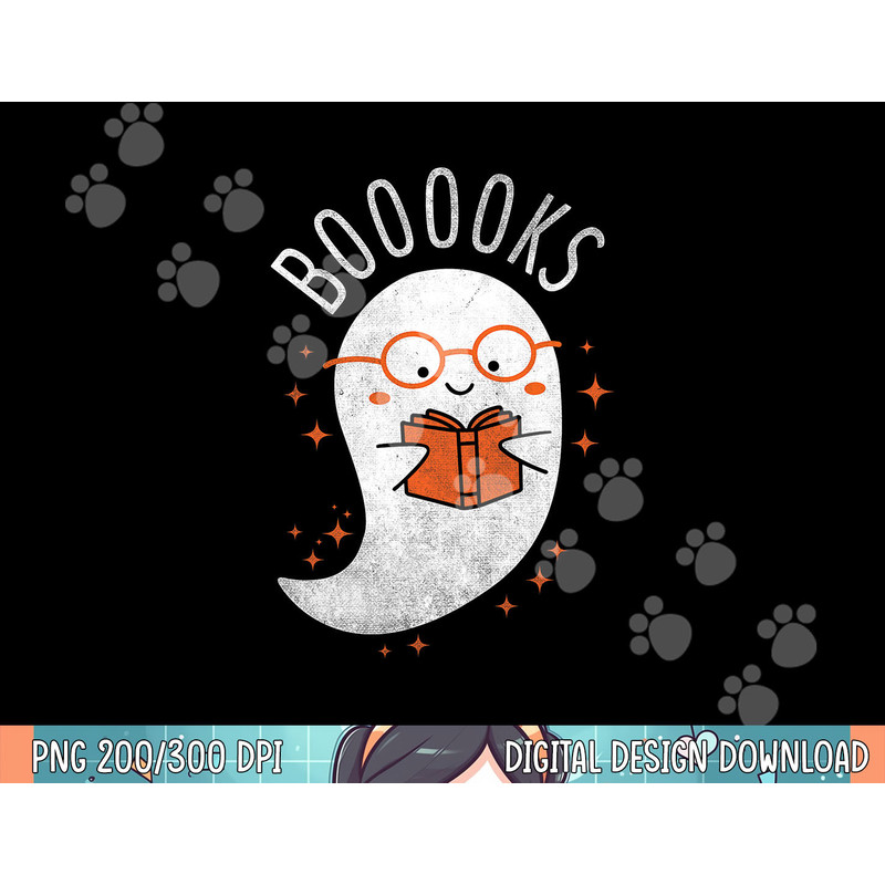Booooks Ghost Funny Halloween Teacher Book Library Reading png, sublimation copy.jpg