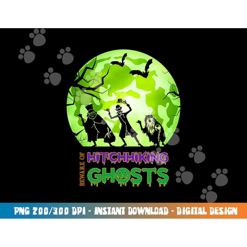 Beware Of Hitchhiking Ghosts Halloween Bat Funny png, sublimation png, sublimation copy.jpg