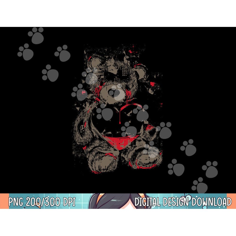 Broken Hearted Teddy Bear Costume Cool Easy Halloween Gift png, sublimation copy.jpg