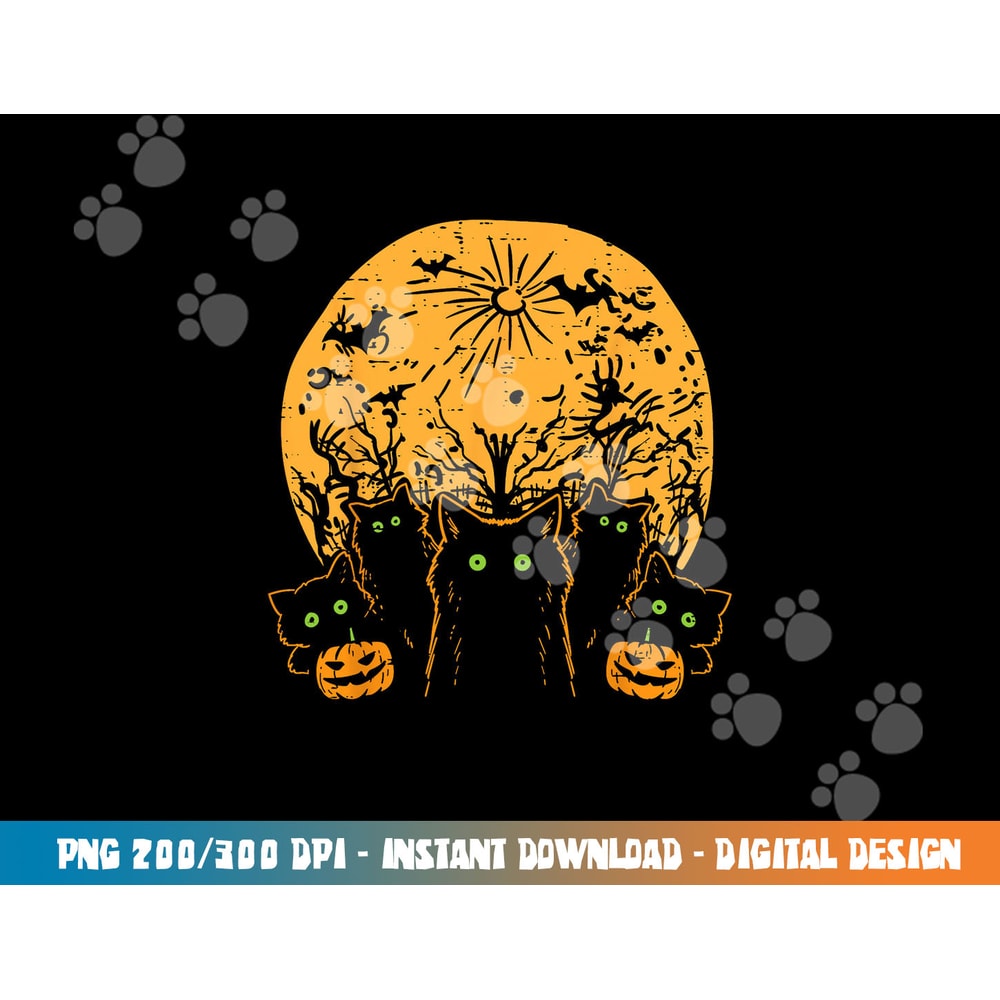 Black Cats Full Moon Halloween Animal Pet Men Women Kids png,sublimation copy.jpg