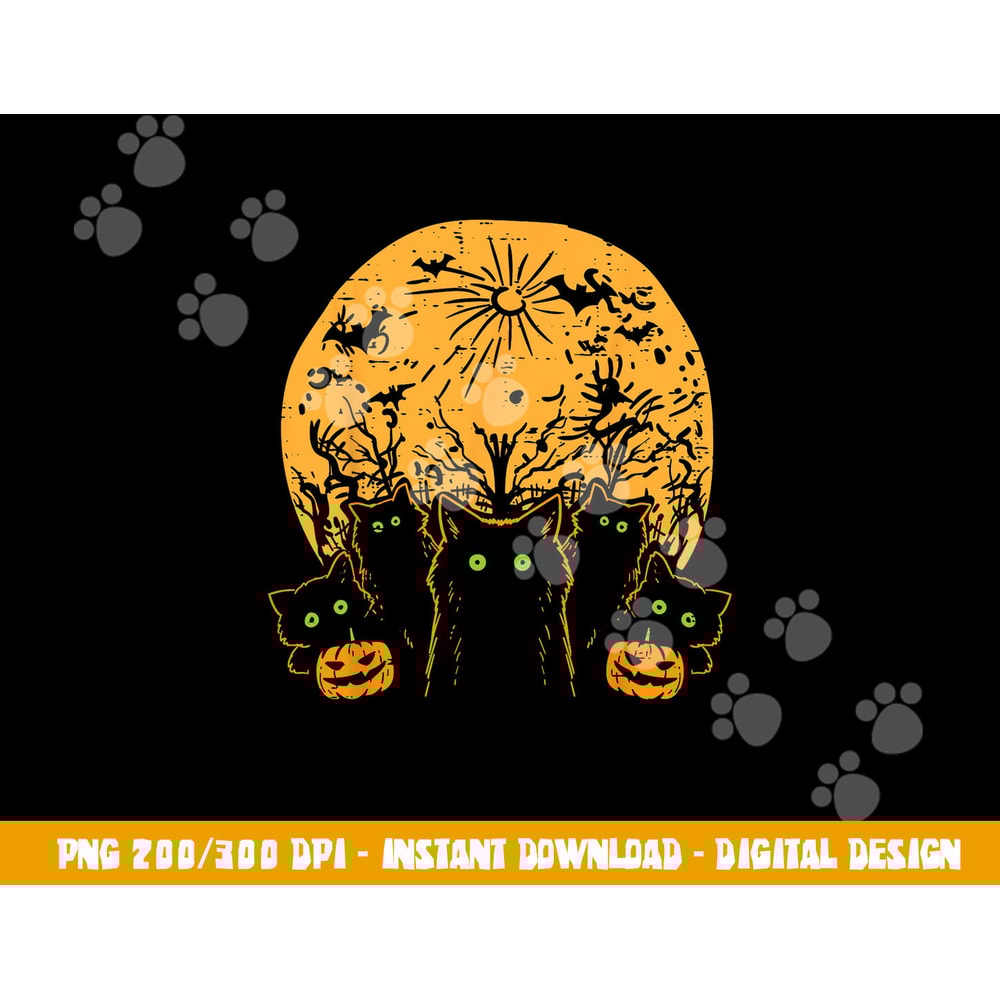 Black Cats Full Moon Halloween Animal Pet Men Women Kids png,sublimation copy.jpg