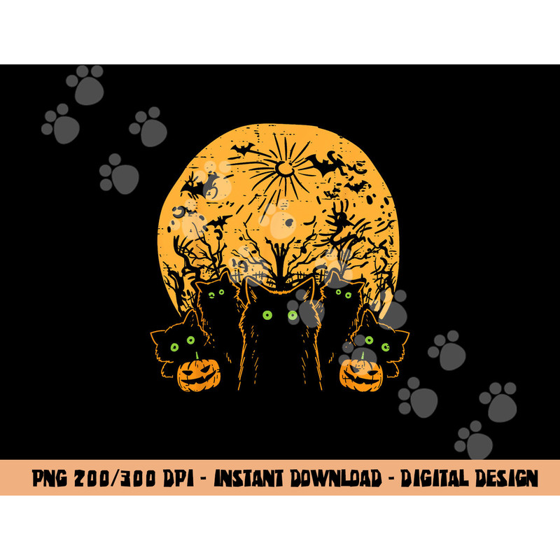 Black Cats Full Moon Halloween Animal Pet Men Women Kids png,sublimation copy.jpg