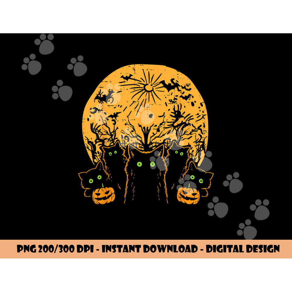 Black Cats Full Moon Halloween Animal Pet Men Women Kids png,sublimation copy.jpg