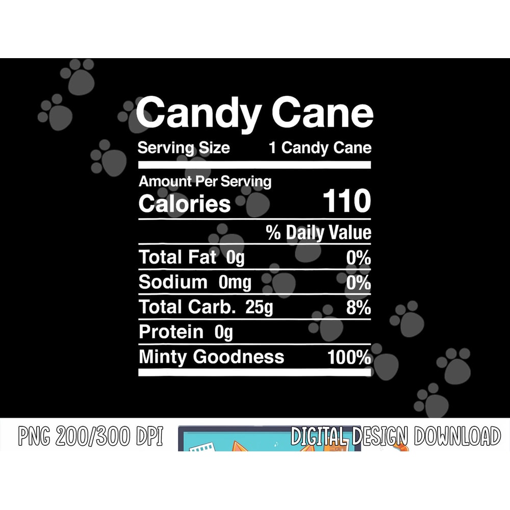 Candy Cane Nutrition Facts Christmas Matching png,sublimation copy.jpg