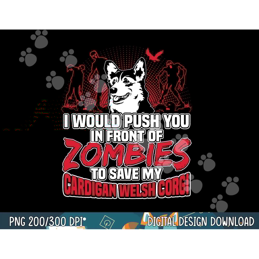 Cardigan Welsh Corgi and Zombies Halloween Gifts T Shirt copy.jpg