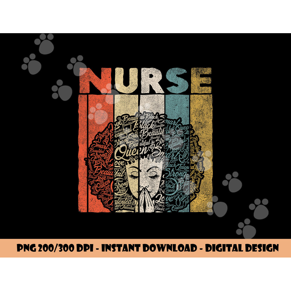 Black Nurse Shirts for Women Girls African Afro Nursing Tee  png, sublimation copy.jpg
