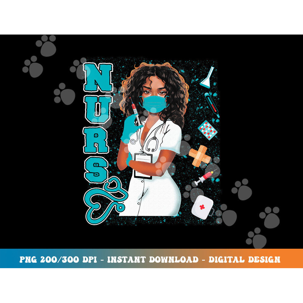 Black Nurse Uniform Face Mask Afro African Black History  png, sublimation copy.jpg