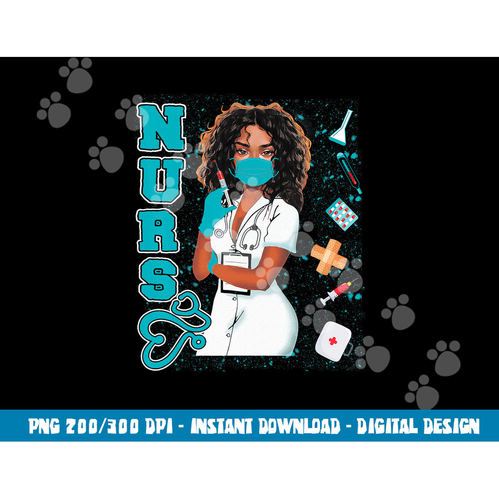 Black Nurse Uniform Face Mask Afro African Black History  png, sublimation copy.jpg