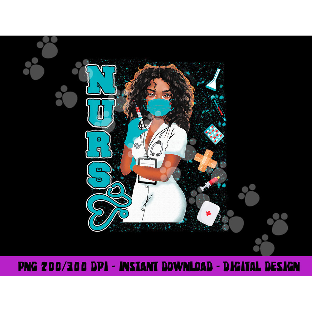 Black Nurse Uniform Face Mask Afro African Black History png, sublimation copy.jpg