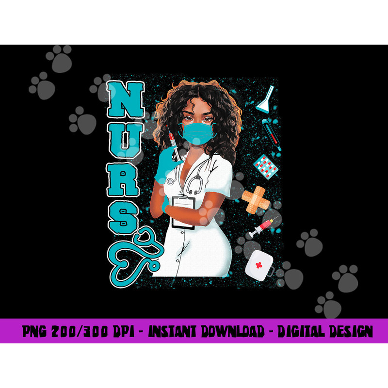 Black Nurse Uniform Face Mask Afro African Black History png, sublimation copy.jpg