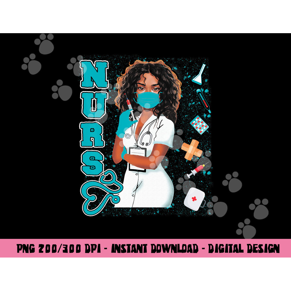 Black Nurse Uniform Face Mask Afro African Black History png, sublimation copy.jpg