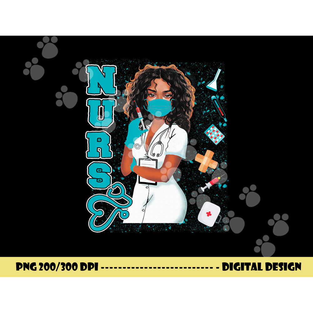 Black Nurse Uniform Face Mask Afro African Black History png, sublimation copy.jpg