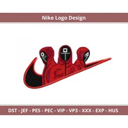 Squid Game NIKE Logo Embroidery Design -  Instant Download Machine Embroidery Patterns & Fonts NIKE Log