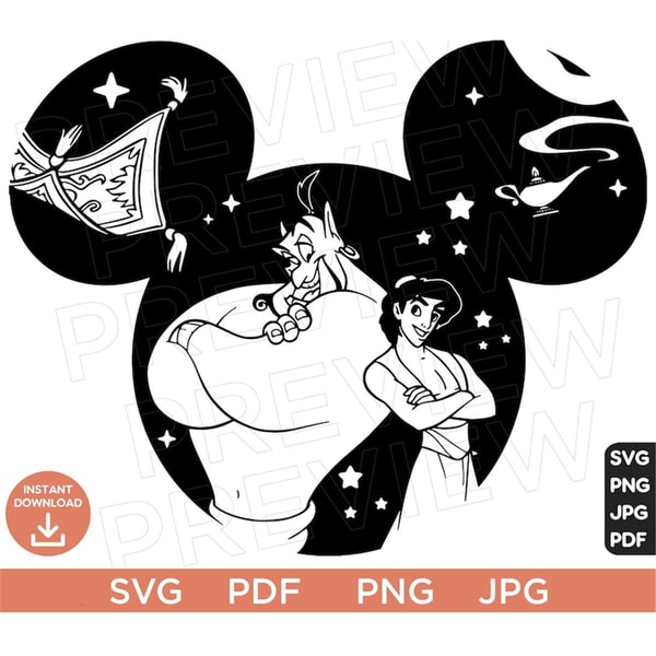 Aladdin Vector Svg, Genie SVG, Magic Carpet Svg Magic Lamp S - Inspire ...