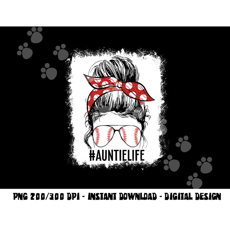 Bleached Baseball Aunt Messy Bun Game Day Vibes Mother s Day png, sublimation copy.jpg