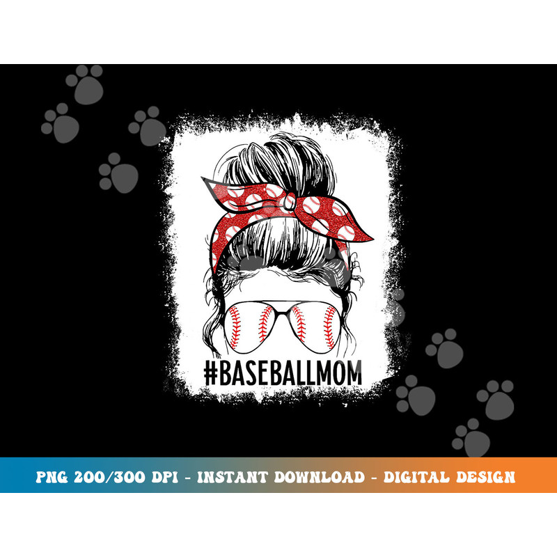 Bleached Baseball Mom Messy Bun Game Day Vibes Mother s Day png, sublimation copy.jpg