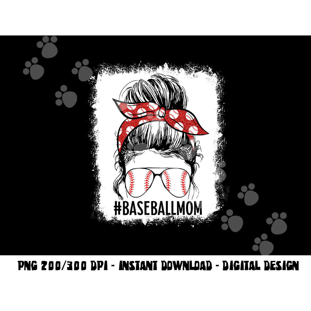 Bleached Baseball Mom Messy Bun Game Day Vibes Mother s Day png, sublimation copy.jpg