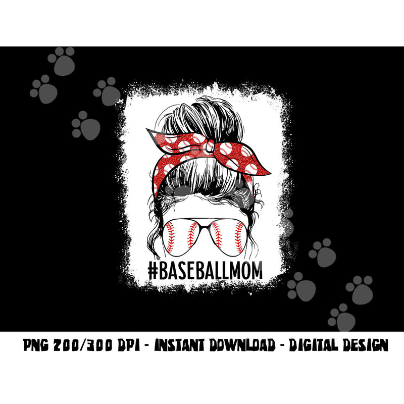 Bleached Baseball Mom Messy Bun Game Day Vibes Mother s Day png, sublimation copy.jpg
