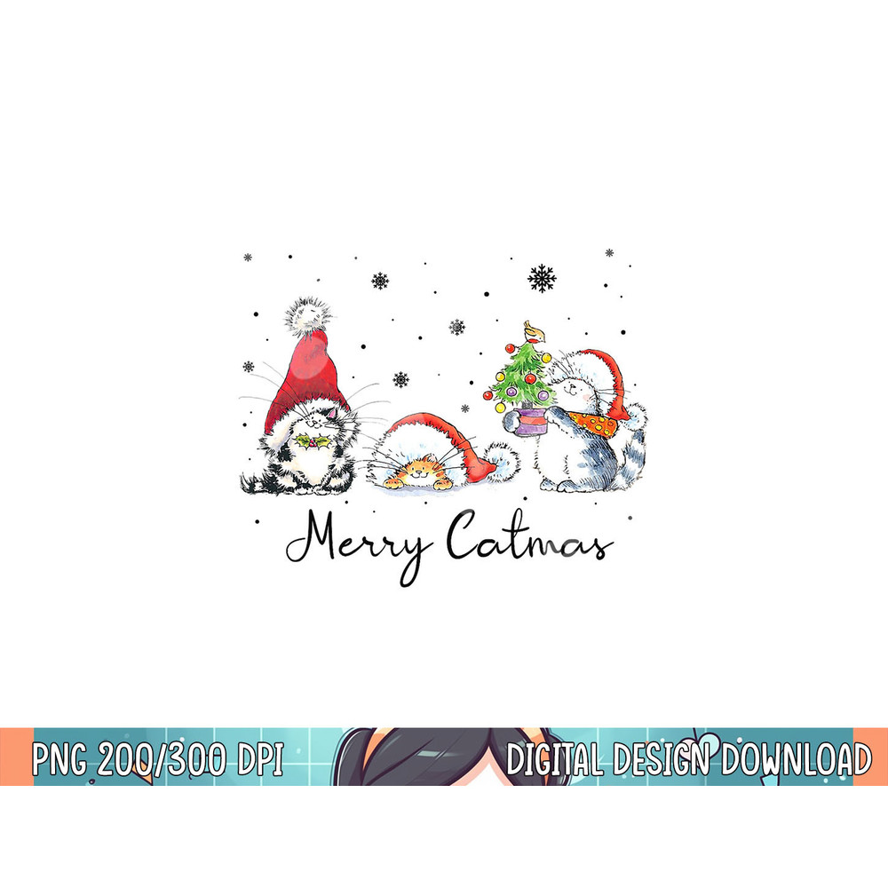 Cats With Santa Hat Merry Catmas Cat Lover Christmas Gift png,sublimation copy.jpg