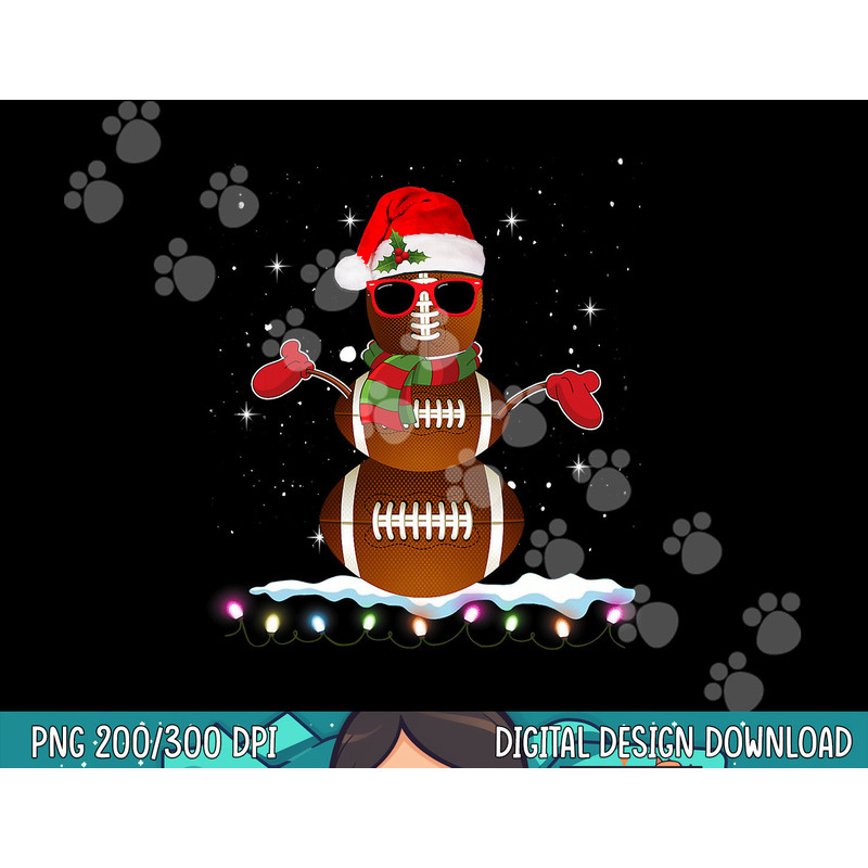Christmas Football Ball Snowman Santa Hat Funny Sport Xmas png, sublimation copy.jpg