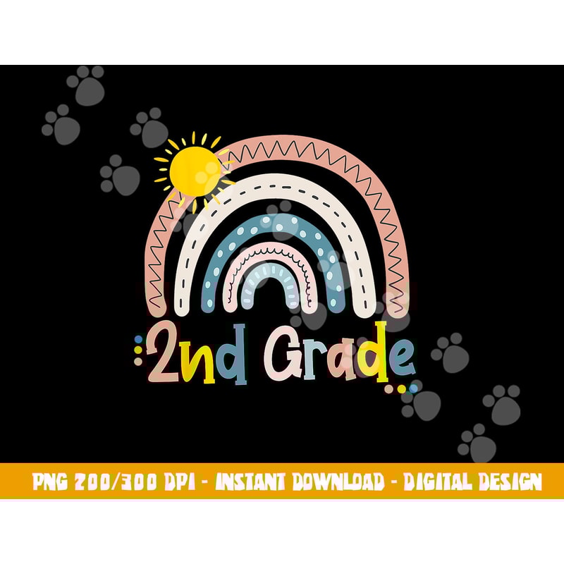 Boho Rainbow Teacher 2nd Grade png, sublimation copy.jpg