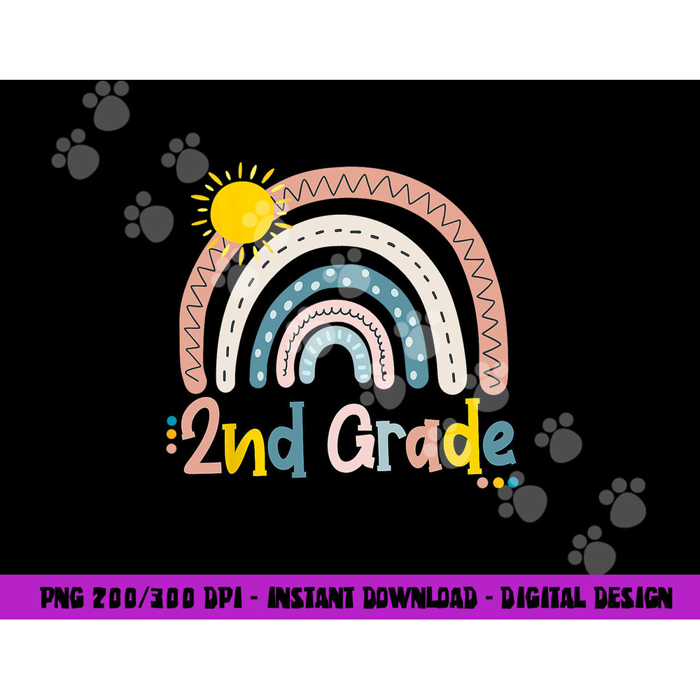 Boho Rainbow Teacher 2nd Grade png, sublimation copy.jpg
