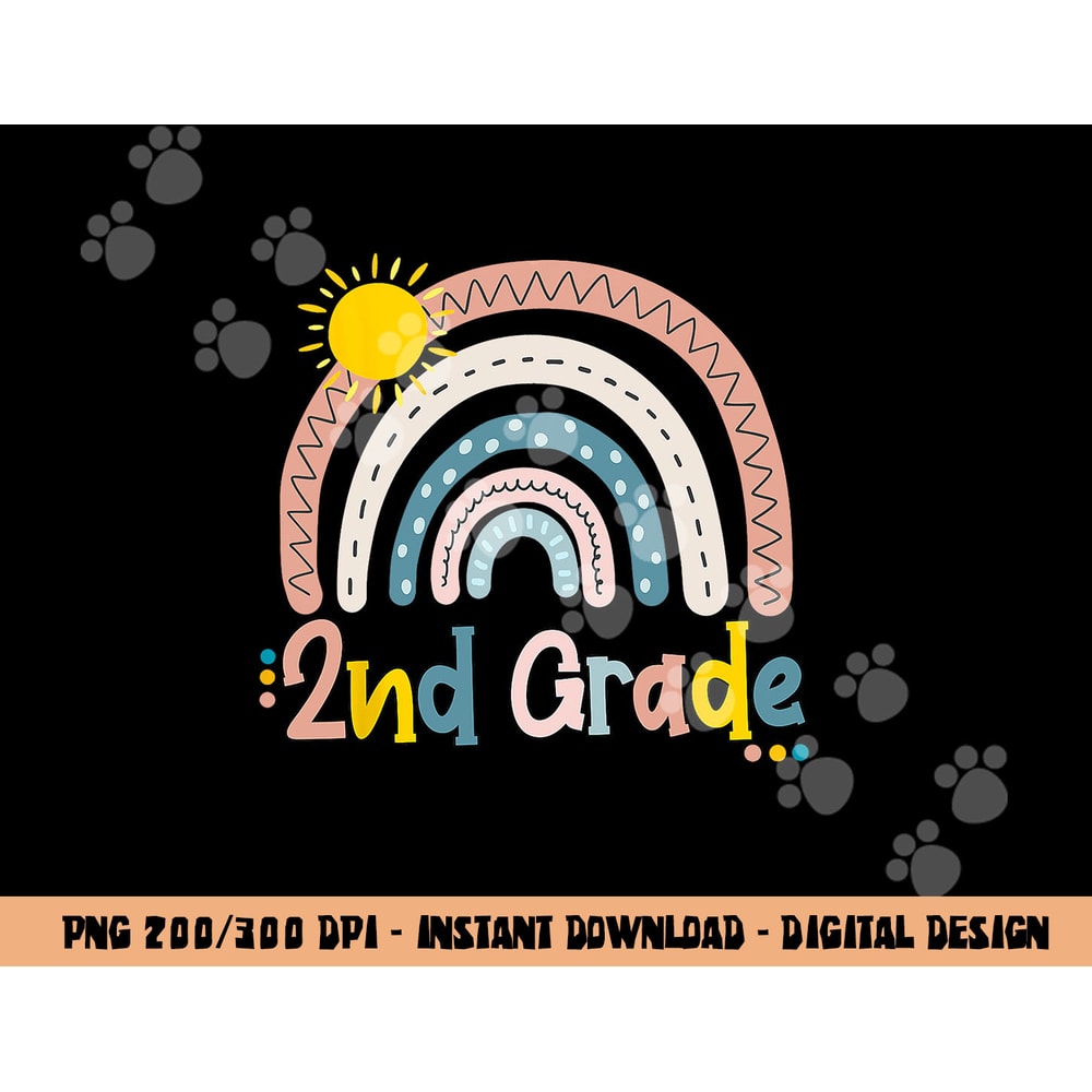 Boho Rainbow Teacher 2nd Grade png, sublimation copy.jpg