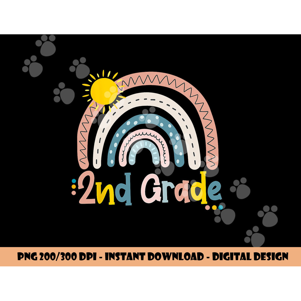 Boho Rainbow Teacher 2nd Grade  png, sublimation copy.jpg