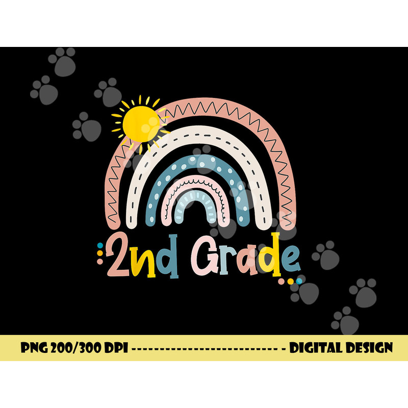 Boho Rainbow Teacher 2nd Grade png, sublimation copy.jpg
