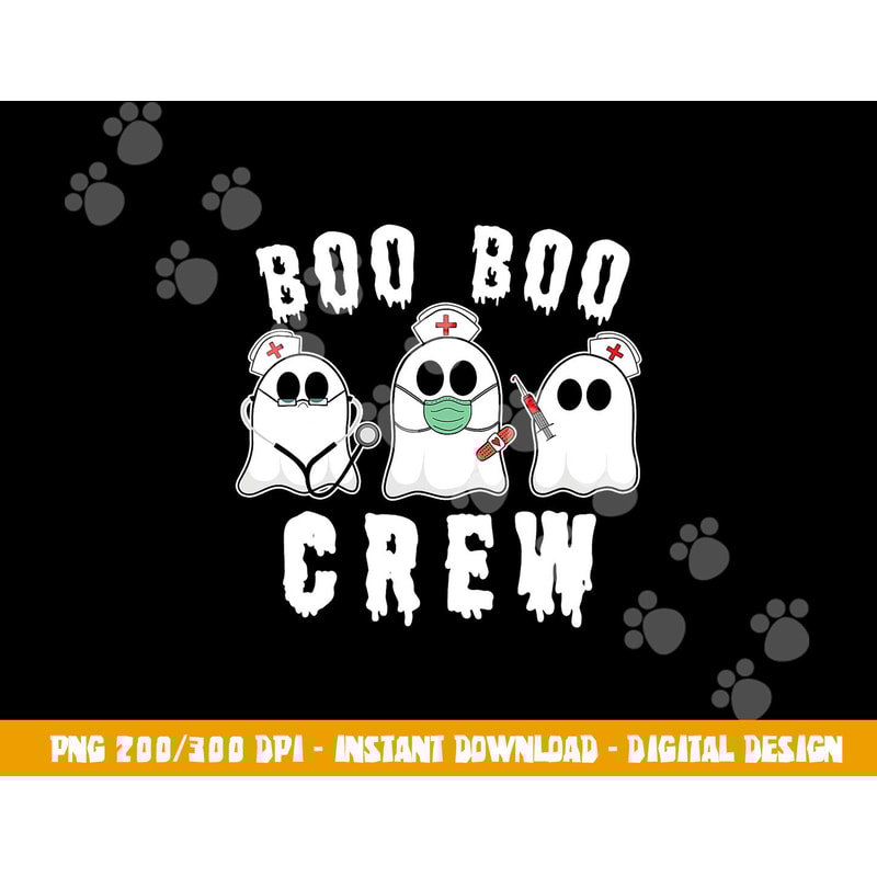 Boo Boo Crew Funny Nurse Halloween Ghost Costume png,sublimation copy.jpg