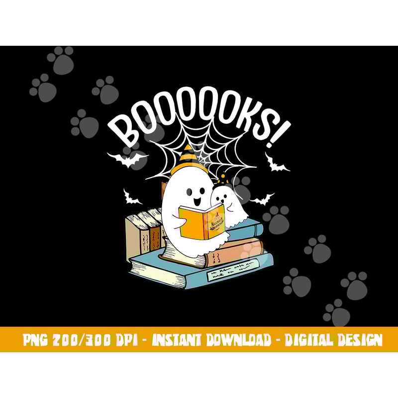 Booooks Ghost Read Books Halloween Funny png,sublimation copy.jpg