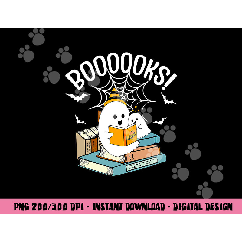 Booooks Ghost Read Books Halloween Funny png,sublimation copy.jpg
